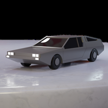 poly delorean Wagen Gadget Zukunft Autos Spielzeuge Kunst Spielzeug 3d print model - Mito3D