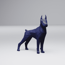 poly dobermann doberman chien animal compagnie faible jouet art décoration figure 3d print model - Mito3D