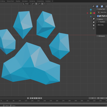 poly chien impression faible papercraft bleu ami 3d print model - Mito3D