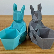 poly easter bunny remix art toy pot planter rabbit 3d print model - Mito3D