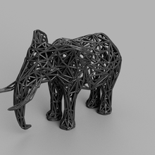 poly l'éléphant bureau abstrait statue intérieur géométrique forme conception faible porte clés figurine jouet sculptures déco savane mammifère safari art 3d print model - Mito3D