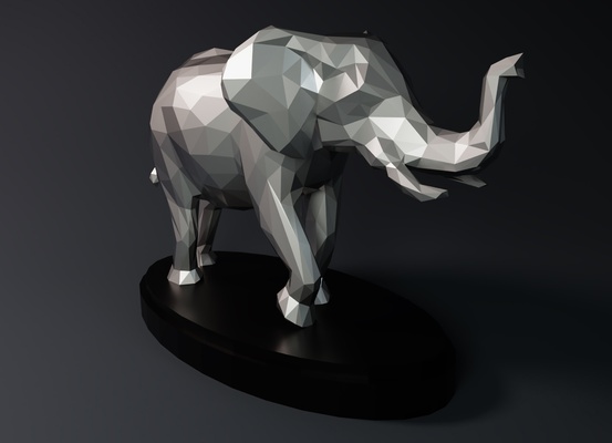 poly elefant statue tier elefante natur wild afrika 3d print model - Mito3D