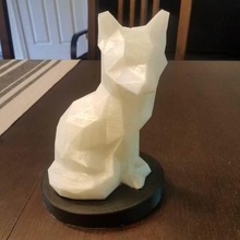 poly fox base lamp low sculptures 3d print model - Mito3D