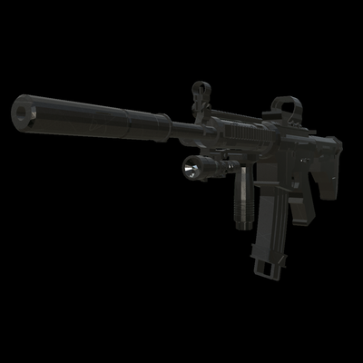 poli tamamen donanımlı m4 oyun tüfek silah tabanca m4a1 ordu askeri taktik savaş 3d print model - Mito3D