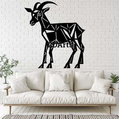 poly goat 2d wall art window - digital stl & svg file art geometric 3d printing laser cutting home decor cults3d download minimalist nature-inspired modern design rustic kitchen artistic decoration diy project special occasions housewarming gift birthday unique conte 3d print model - Mito3D
