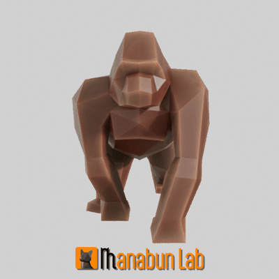 poly gorilla art art kong ornament toy animal figurine 3d print model - Mito3D