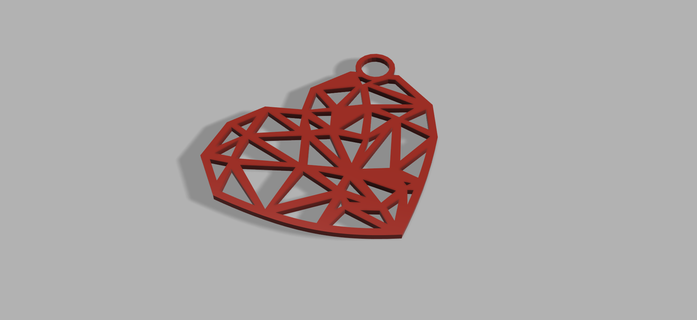 poly heart keychain love valentine's day valentines 3d print model - Mito3D