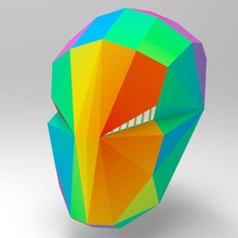 poli casco moda lowpoly testa 3d print model - Mito3D