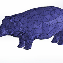 escuela politécnica hipopótamo Arte lowpoly animal naturaleza salvaje 3d print model - Mito3D
