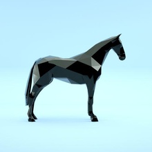 poly Pferd Kunst Tier Tiere Spielzeug 3d print model - Mito3D