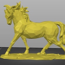 poli cavallo arte animale lowpoly arredamento scultura 3d print model - Mito3D