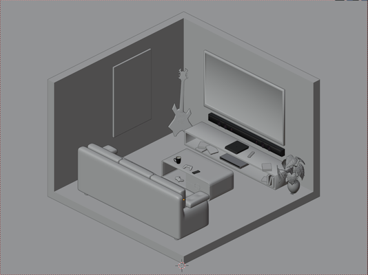 poly isometric room 3d print model - Mito3D