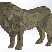 poly Lion art lowpoly animal nature sauvage 3d print model - Mito3D