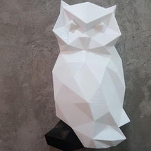 poly low owl wall architecture animal 3d print model - Mito3D