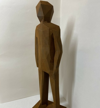 poli uomo minimalista contemporaneo arrugginito prusa arte scultura 3d print model - Mito3D