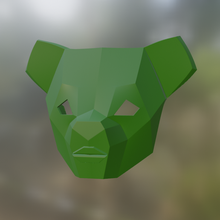 poly Panda masque animal faible 3d print model - Mito3D