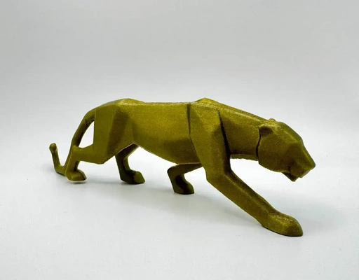poly panther zahl kunst dekoration lowpoly katze tier skulptur gepard 3d print model - Mito3D