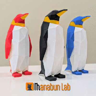poly penguin puzzle art magnet pingu ornament toy animal figurine 3d print model - Mito3D
