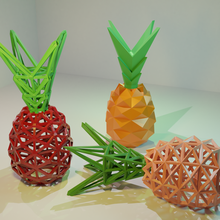 poli ananas bundle Casa scrivania ufficio fan regalo 3d design arte decorazione moderno pino Mela wireframe geometrico 3d print model - Mito3D