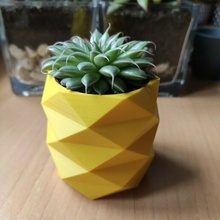 poly pineapple mini cactus pot low minicactus planter vase succulent art plant yellow decoration decor bright room cute summer ikea 3d print model - Mito3D