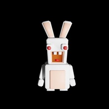 poly rabbit moron low-poly lowpoly animal character creature fun funny toy child childhood original 3d print model - Mito3D