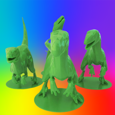 poli raptors raptor velociraptor figura dino dinosaurio juguete 3d print model - Mito3D