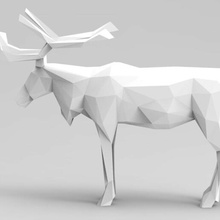 poli ren geyiği baş hazır stl metreler 3d geyik Noel dekor düşük 3d print model - Mito3D
