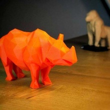 poli rinoceronte Basso low poly lowpoly rhino3d 3d print model - Mito3D
