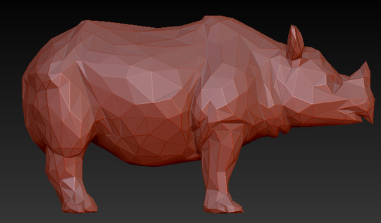 poli rinoceronte animale 3d print model - Mito3D