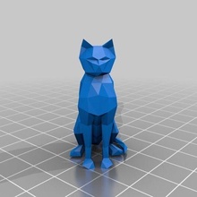 poly sitting cat cat low poly sitting cat 3d_printing_tests 3d print model - Mito3D