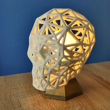 poly kafatası lamba ev voronoi kendi 3d sanat ışık düşük poligonal 3d print model - Mito3D