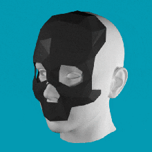 poly crâne masque mode maks cosplay costume mort culte calavera Halloween effrayant 3d print model - Mito3D