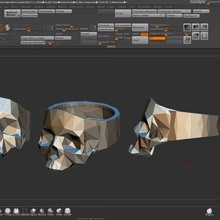 poly skull ring jewelry polly 3d print model - Mito3D