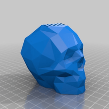 poly skull sd card holder human low organization 3d print model - Mito3D