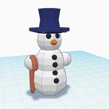 poly bonhomme neige hiver Noël ender us froid temps libre amusement couronne covid décoration statue figure 3d print model - Mito3D