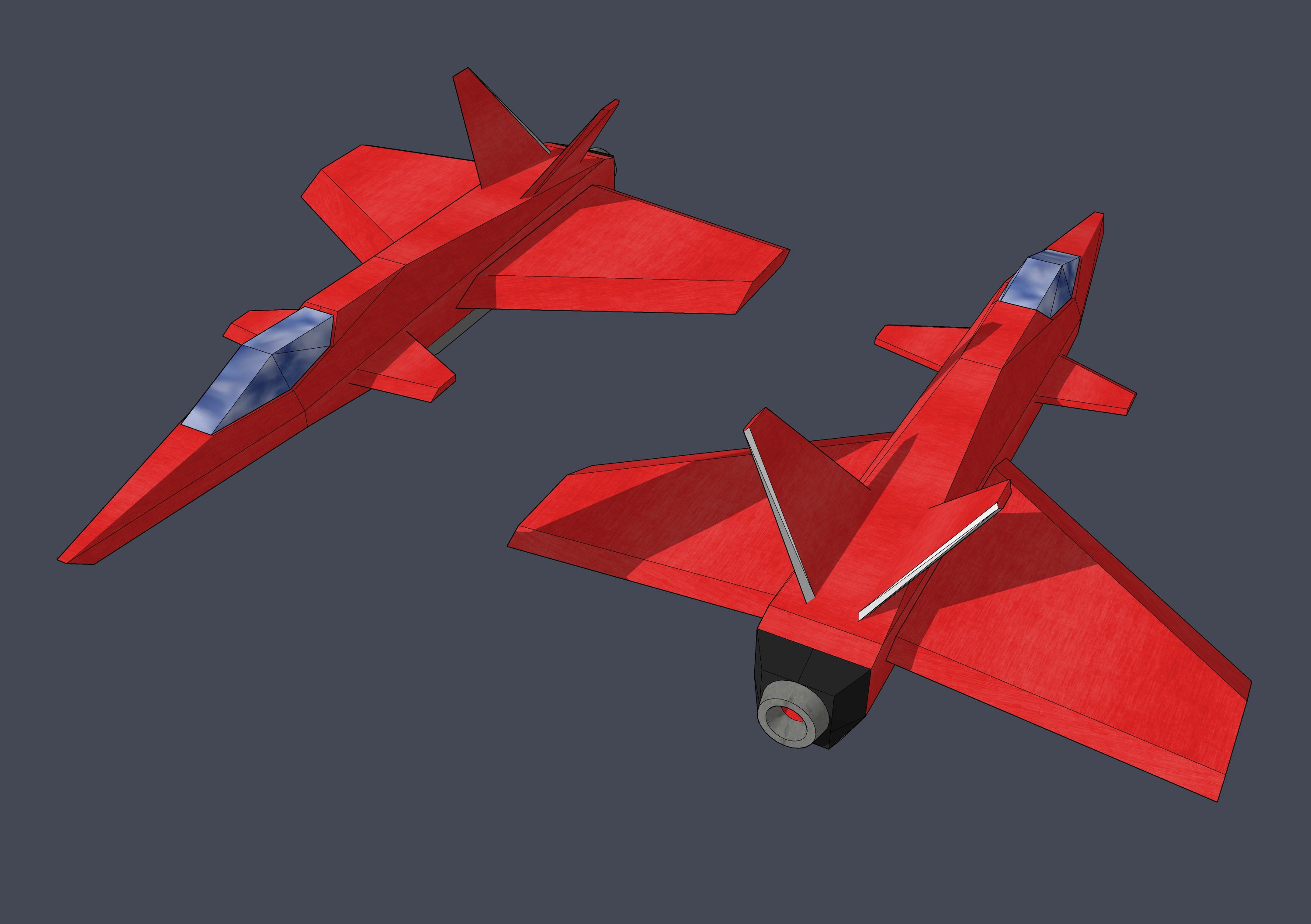 poly Platz Flugzeug Spielzeug Raumschiff Rahmen Modell Polygon 3D print model - Mito3D