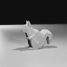 poly squirrel sculpture chipmunk low decoration decor cute 3d print model - Mito3D
