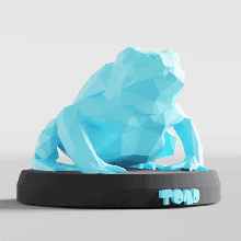 poly toad statue - 3d printable toy animal art frog cute polygonal minimalistic 3dprint print polygon gift decoration 3d print model - Mito3D