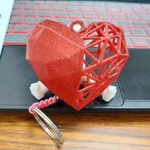 poly voronoi heart art keychain 3d print model - Mito3D