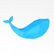 poly whale animal low sea dolphin 3d print model - Mito3D