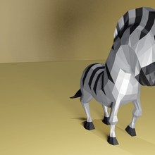poly zebra art toy animal 3d print model - Mito3D
