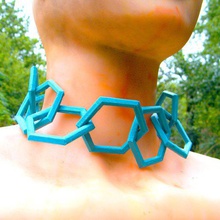 polygone col bijoux collier cou de l'équipage joyau art le pentagone non pris en charge 3d print model - Mito3D