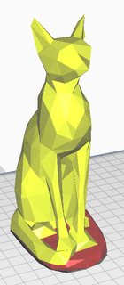 polígono egípcio gato remixar dividido suporte lapidado esfinge arte 3d print model - Mito3D