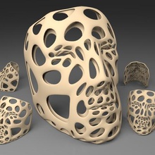 polygon mask voronoi style art sculptures 3d print model - Mito3D
