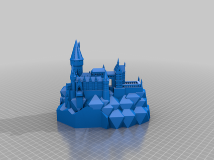 polygon reduction hogwarts parts 2 3 part 1 big buildings structures 3d print model - Mito3D