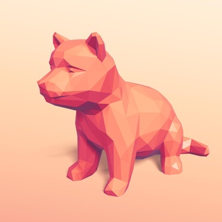 polygonal dog - puppy statue animal cartoon art style figurine abstract low poly lowpoly print geometric origami polygon paper baby sculpture modern 3d print model - Mito3D