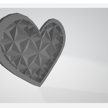 polygonal heart love valentine's day couple the poly polygon cute 3d print model - Mito3D