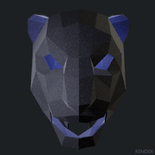 polygonal Lion masque polygone faible poly pow 3d print model - Mito3D