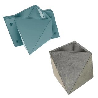 polygonal triangular pot mold Home pots cement faceted resin creative pack 3d print model - Mito3D