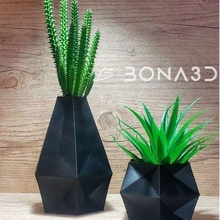 polygonal vase maceta pair vaso poligonal poly square beautifull stylish decoration 3d print model - Mito3D